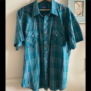 Vintage Wrangler Teal Western Shirt